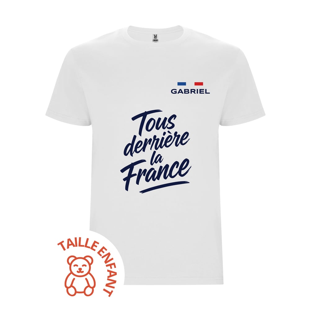 T-shirt Enfant blanc - Tous derrière la France – Image 2