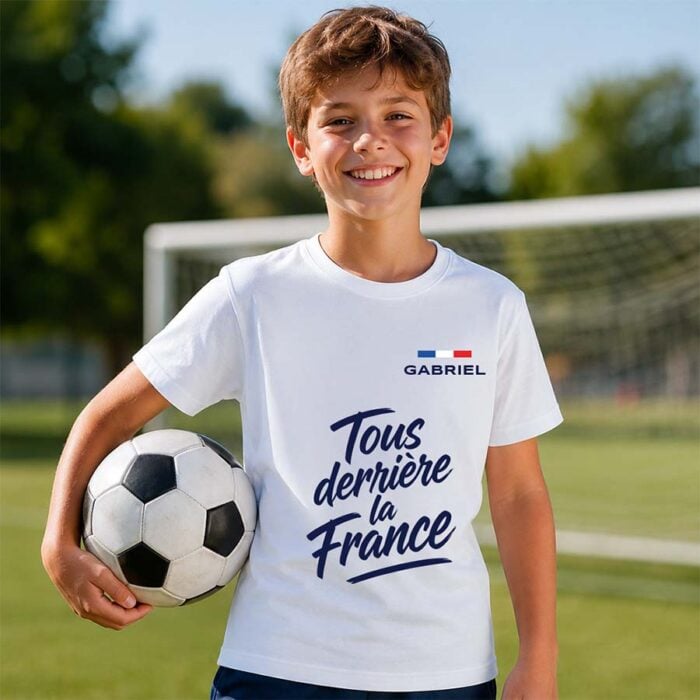 Alternative view of T-shirt Enfant blanc - Tous derrière la France