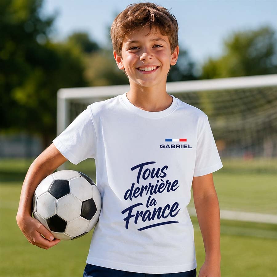T-shirt Enfant blanc - Tous derrière la France