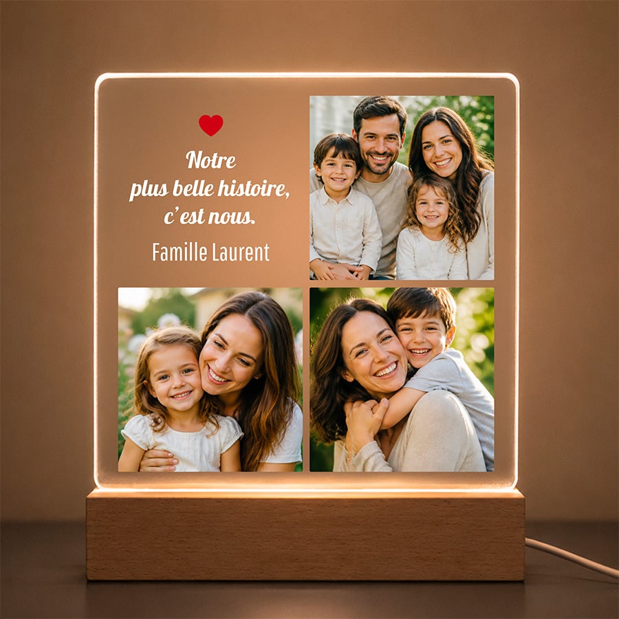 Cadre photo lumineux - Photos de famille