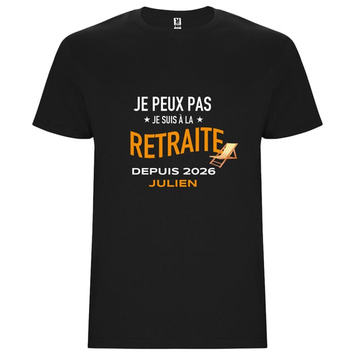 T-shirt noir - Je suis à la retraite !