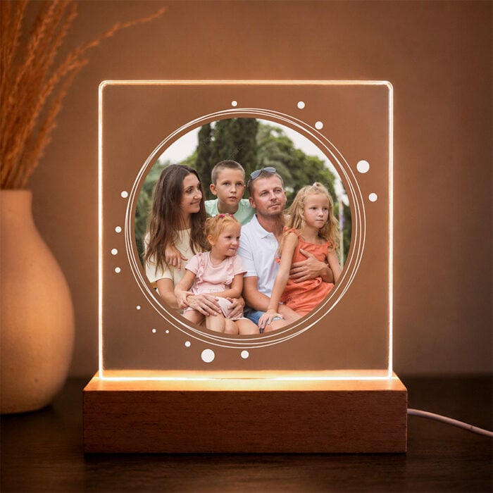 Alternative view of Cadre photo lumineux - Photo ronde