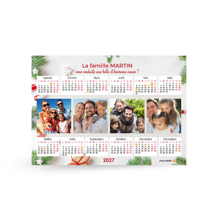 Calendrier A4 - Bonne et heureuse année