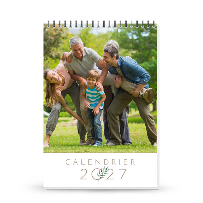 Calendrier mural format A4 - 13 pages avec reliure