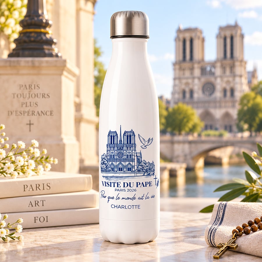 Bouteille isotherme - Visite du Pape Léon XIV <br> <strong> 500 ml </strong>