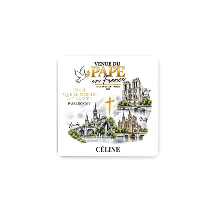 Magnet carré - Visite du Pape