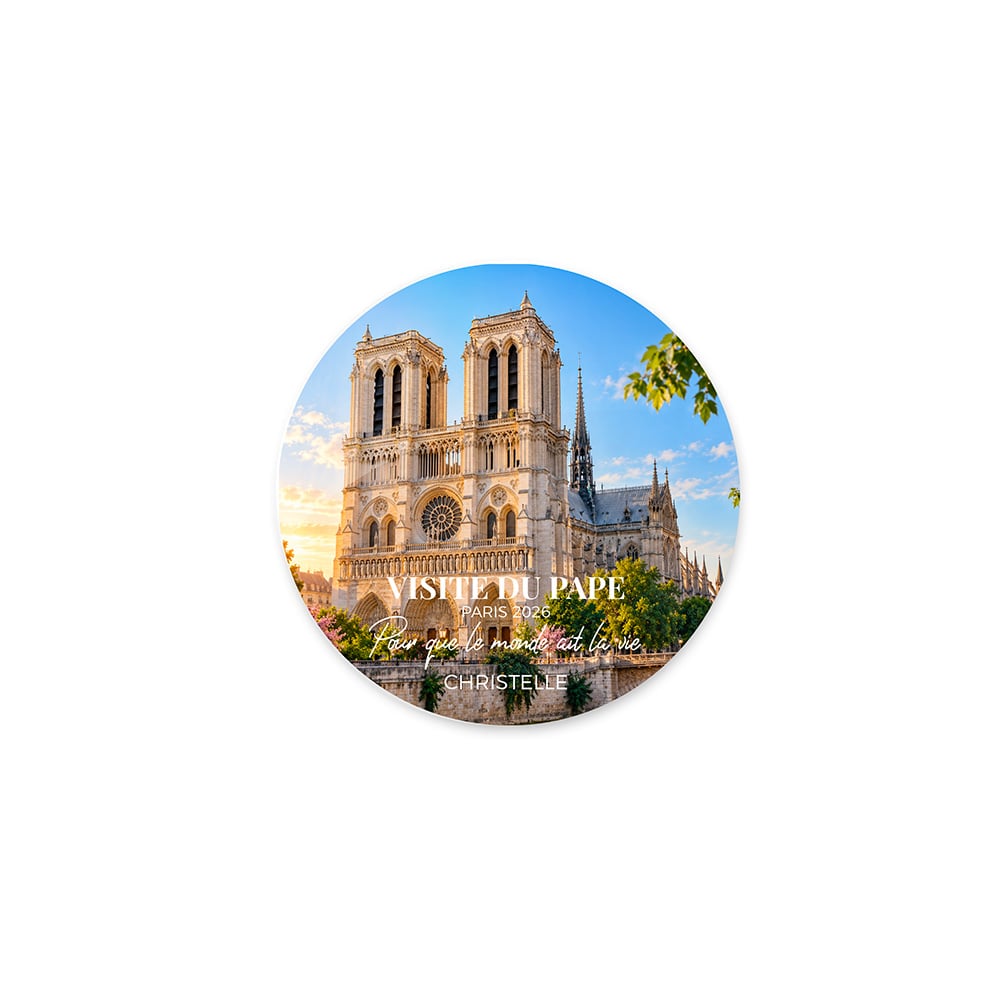 Magnet rond - Visite du Pape – Image 2