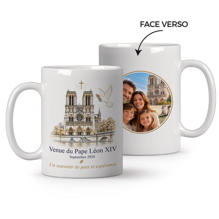 Mug blanc personnalisé - Venue du Pape