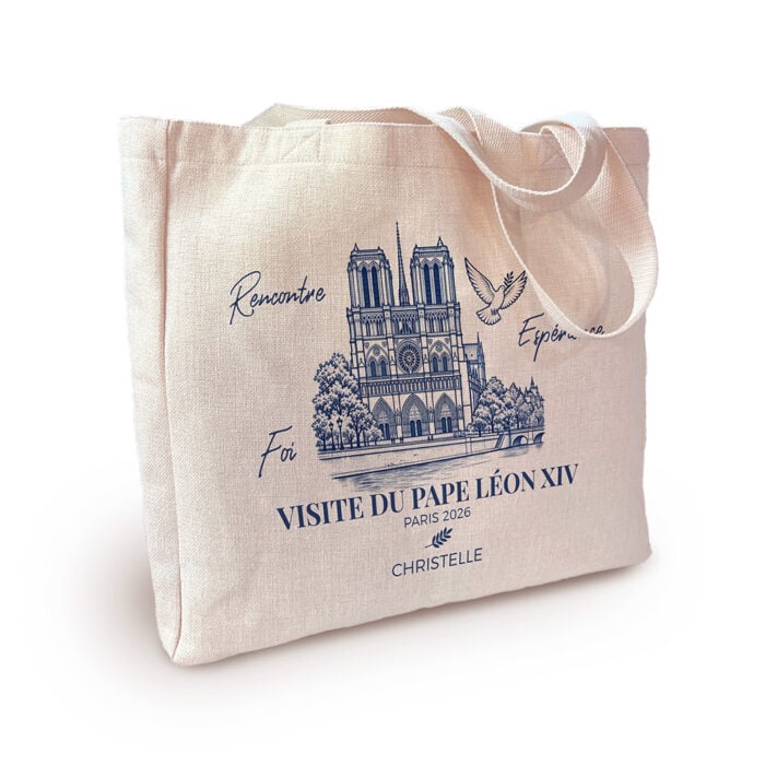 Sac cabas personnalisé - Visite du Pape Léon XIV