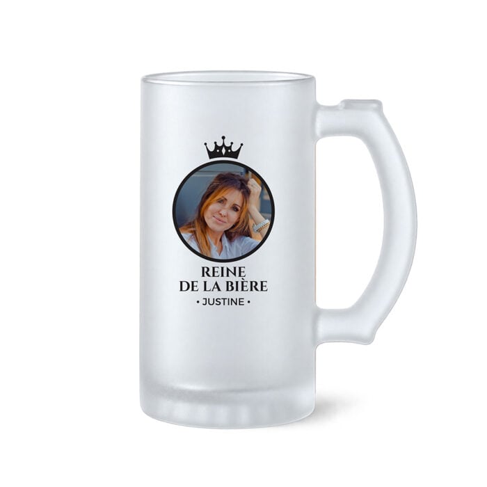 Chope à bière givrée - La reine/roi de la bière