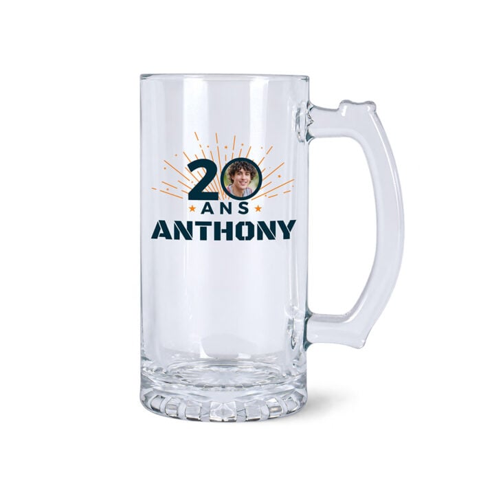 Chope à bière transparente - Age avec photo