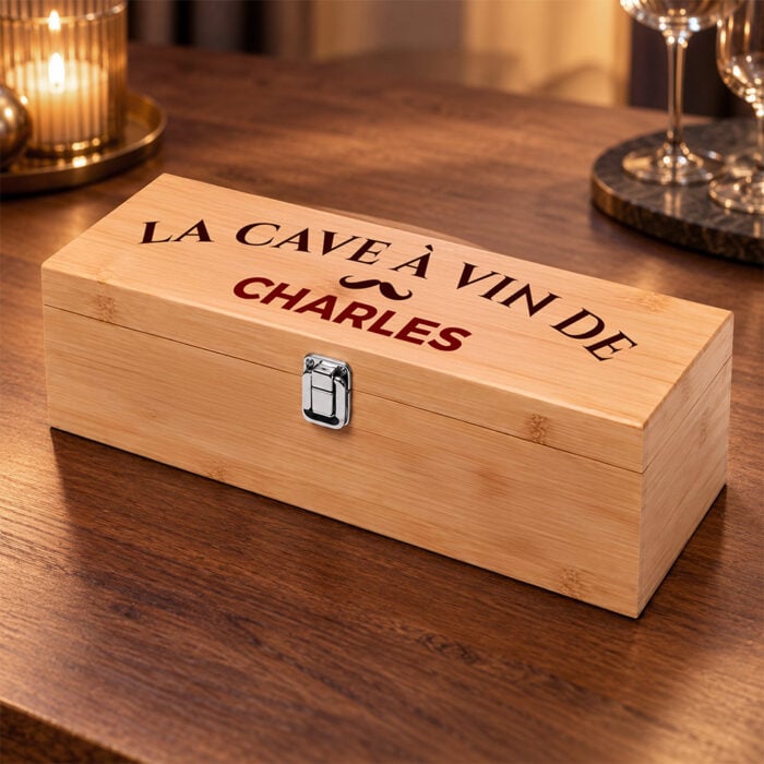 Alternative view of Coffret à vin personnalisé avec accessoires – La cave à vin avec son prénom