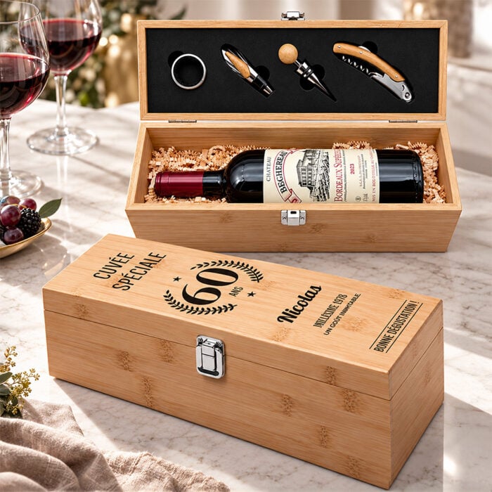 Alternative view of Coffret à vin personnalisé avec accessoires – Joyeux anniversaire cuvée spéciale