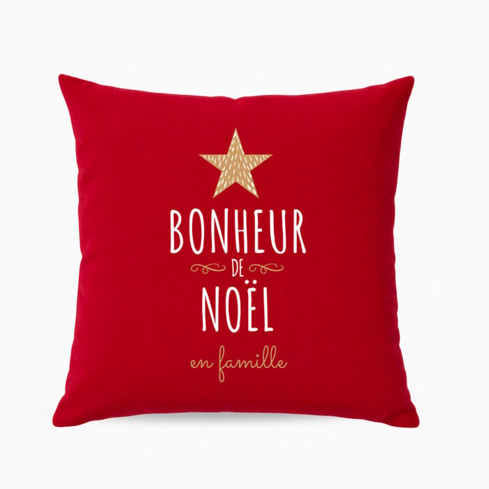 Coussin rouge - Bonheur de Noël