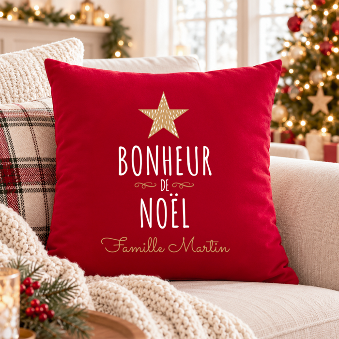 Alternative view of Coussin rouge - Bonheur de Noël