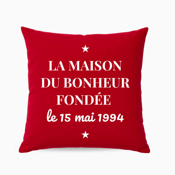Coussin rouge - Fondation maison du bonheur